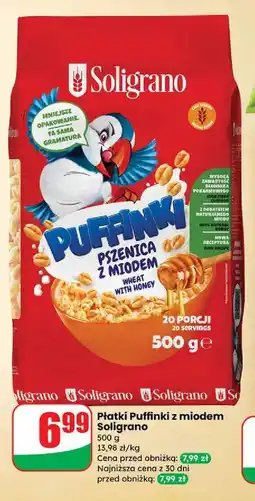 Dino Płatki pszenica z miodem puffinki Soligrano oferta