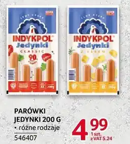 Selgros Parówki jedynki różne rodzaje Indykpol 200g oferta