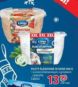 Selgros Filety śledziowe w sosie Lisner 500g w sosie śmietanowym z grzybami i papryką oferta