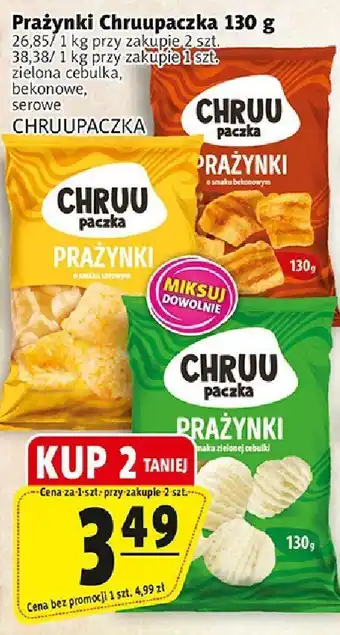 Prażynki Chruupaczka 130 g zielona cebulka, bekonowe, serowe