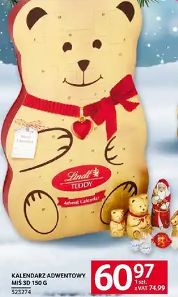 Selgros Kalendarz adwentowy Lindt Teddy MIS 3D 150 g oferta