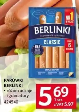 Selgros Parówki Berlinki Classic różne rodzaje i gramatury oferta