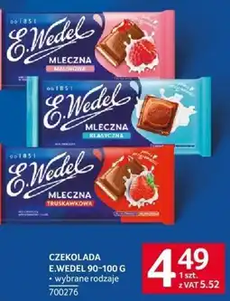 Selgros Czekolada E.Wedel Mleczna różne rodzaje 90-100 g oferta