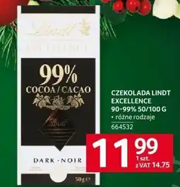 Selgros Czekolada Lindt Excellence 90-99% 50/100 g oferta