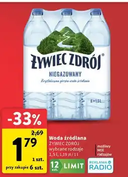 Intermarche Woda niegazowana Żywiec Zdrój oferta