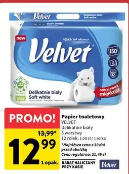 Intermarche Papier toaletowy delikatnie biały Velvet oferta