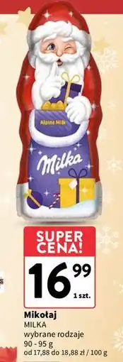 Intermarche Mikołaj z czekolady Milka oferta