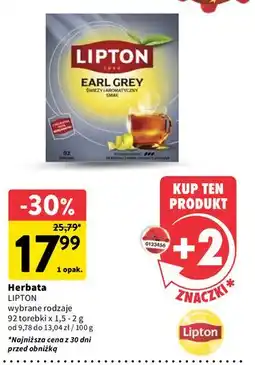 Intermarche Herbata earl grey Lipton Special Collection oferta