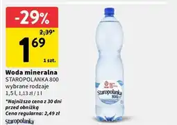 Intermarche Woda niegazowana Staropolanka 800 oferta