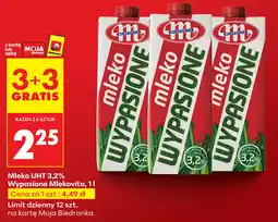 Biedronka Mleko UHT Wypasione Mlekovita 3.2% oferta
