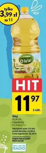 Intermarche Olej rzepakowy Intermarche O La La! oferta