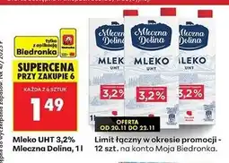 Biedronka Mleko 3.2% Mleczna Dolina oferta