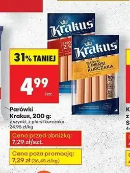 Biedronka Parówki z piersi kurczaka Krakus Animex oferta