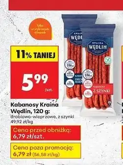 Biedronka Kabanosy z szynki Kraina Wędlin oferta