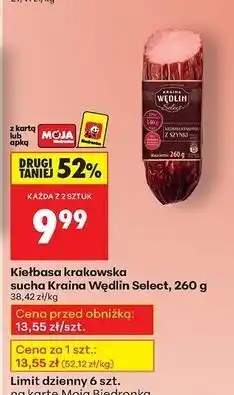 Biedronka Kiełbasa krakowska z szynki Kraina Wędlin Select oferta