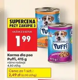 Biedronka Karma dla psa z indykiem Puffi oferta