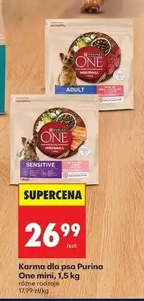 Biedronka Karma dla psa adult mini wołowina i ryż Purina One oferta