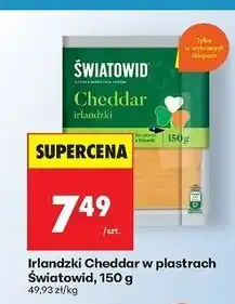 Biedronka Ser cheddar irlandzki w plastrach Światowid oferta