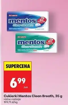 Biedronka Dropsy intense mint Mentos Clean Breath oferta