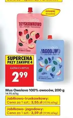 Biedronka Mus jabłkowo-truskawkowy Owolovo oferta
