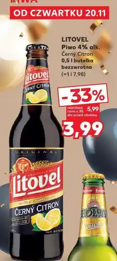 Kaufland Piwo cerny citron Litovel oferta