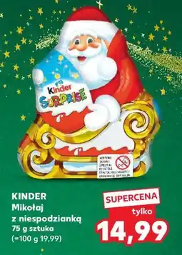 Kaufland Figurka mikołaj z niespodzianką Kinder Niespodzianka oferta