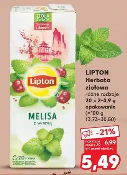 Kaufland Herbatka melisa z wiśnią Lipton Zioła Świata oferta