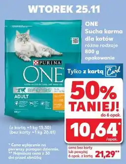 Kaufland Karma dla kota adult kurczak i pełne ziarna Purina One oferta