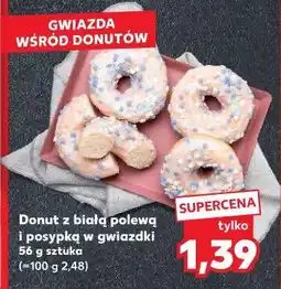 Kaufland Donut w białej polewie i posypką gwiazdki oferta