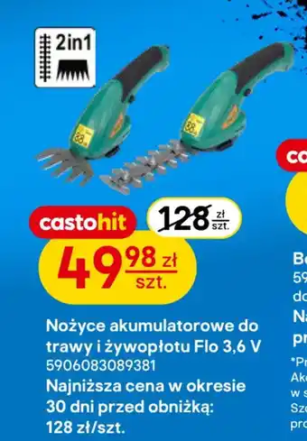 Nożyce akumulatorowe do trawy i żywopłotu Flo 3,6 V