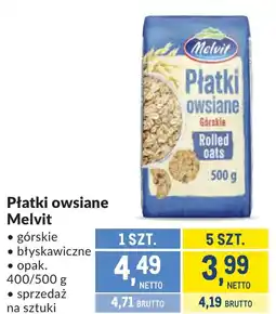 Makro Płatki owsiane Melvit oferta