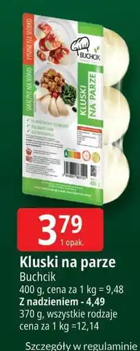 E.Leclerc Kluski na parze z nadzieniem malinowym Buchcik oferta