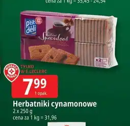 E.Leclerc Herbatniki cynamonowe Wiodąca Marka P'tit Deli oferta