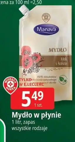E.Leclerc Mydło w płynie mak i kakao Wiodąca Marka Manava oferta
