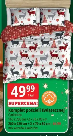 E.Leclerc Komplet pościeli świątecznej 200 x 220 cm + 2 70 80 Carbotex oferta