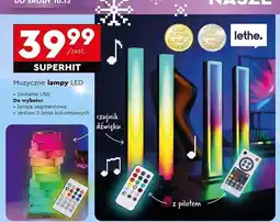 Biedronka Lampa led kolumnowa muzyczna Lethe oferta