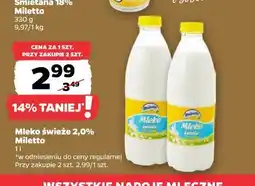Netto Mleko świeże 2,0% Miletto oferta