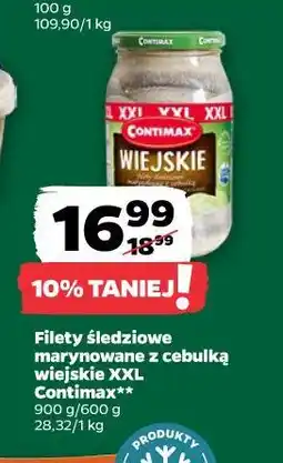 Netto Filety śledziowe marynowane z cebulką wiejskie XXL Contimax oferta