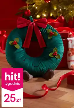 Pepco Świąteczna poduszka w kształcie wianka z kokardą oferta