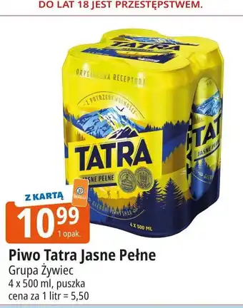 Piwo Tatra Jasne Pełne