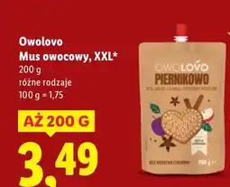 Lidl Mus owocowy XXL różne rodzaje Owolovo oferta