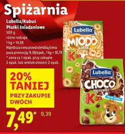 Lidl Płatki śniadaniowe Lubella/Kubuś różne rodzaje Lidl oferta