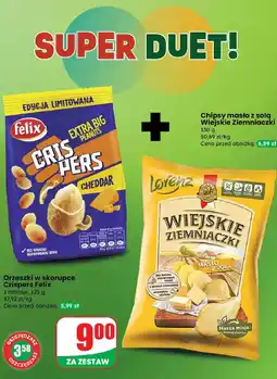 Dino Chipsy masło z solą Wiejskie Ziemniaczki Lorenz + Orzeszki w skorupce Crispers Felix Lorenz, Felix oferta