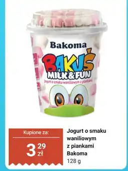 Dino Jogurt o smaku waniliowym z piankami Bakoma Bakuś Mix&Fun oferta