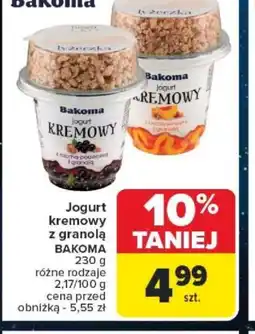 Carrefour Jogurt kremowy z granolą BAKOMA oferta