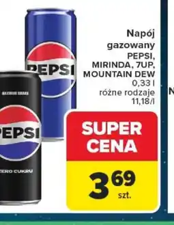 Carrefour Napój gazowany Pepsi, Mirinda, 7UP, Mountain Dew oferta