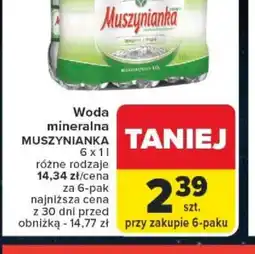 Carrefour Woda mineralna Muszynianka oferta