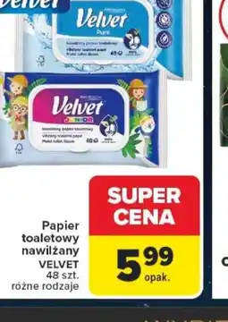 Carrefour Papier toaletowy nawilżany VELVET oferta