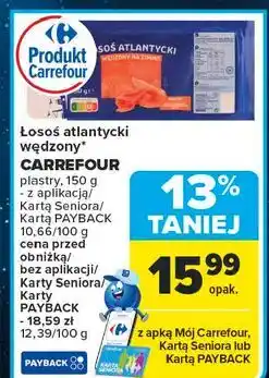 Carrefour Łosoś atlantycki wędzony na zimno Carrefour Classic oferta