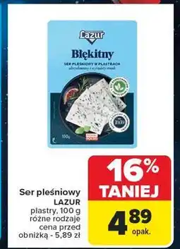 Carrefour Ser pleśniowy błękitny plastry Lazur oferta